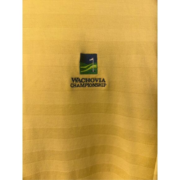 POLO GOLF RALPH LAUREN POLO SHIRT men’s size Large COTTON STRIPED Wachovia Champ - Picture 2 of 5